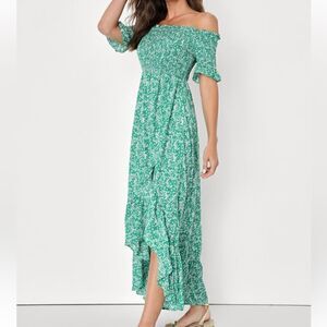 LULU’S Off The Shoulder Midi Dress